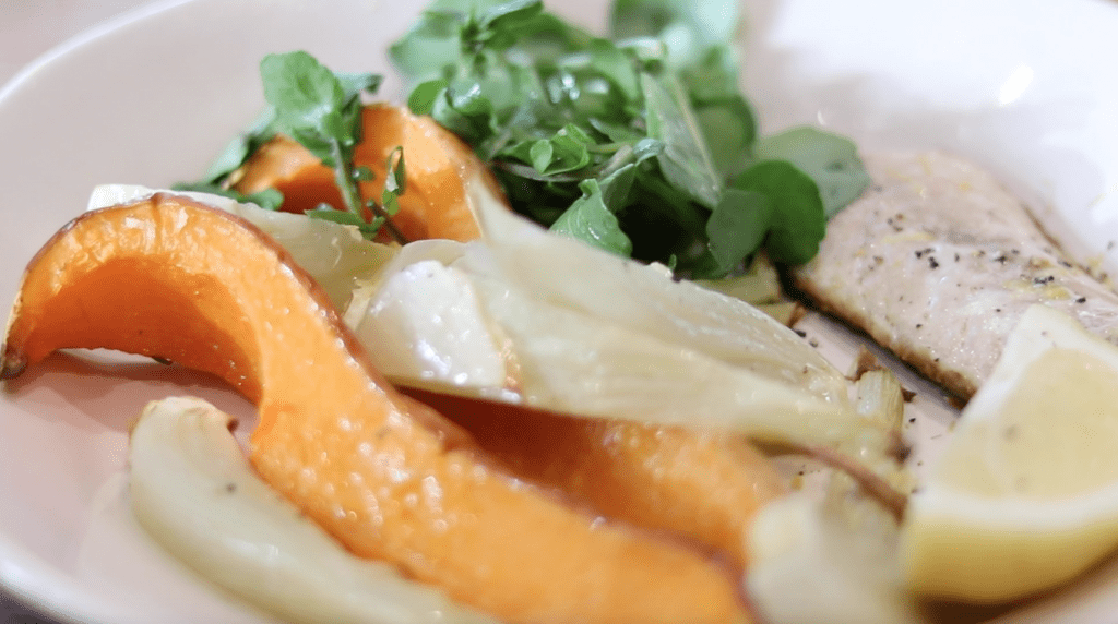 Autumn Recipes – Pan Fried Mackerel with Roasted Butternut Squash
